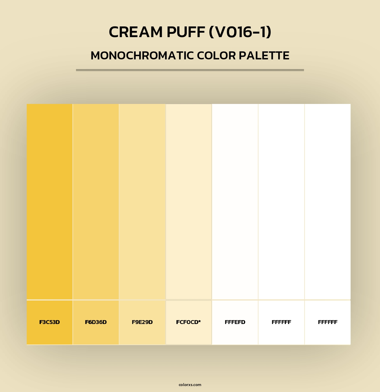 Cream Puff (V016-1) - Monochromatic Color Palette