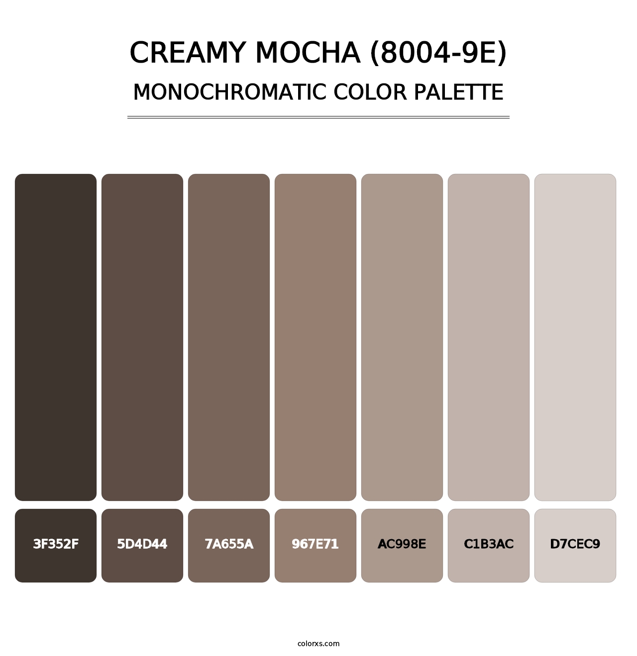 Creamy Mocha (8004-9E) - Monochromatic Color Palette