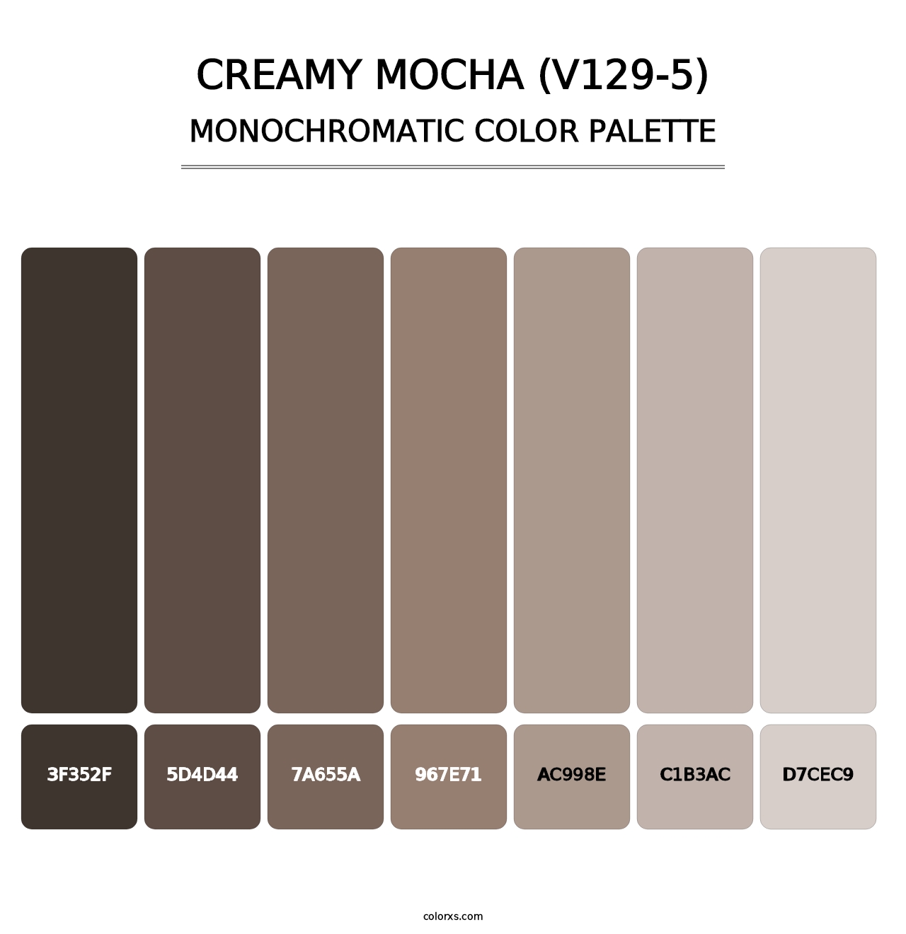 Creamy Mocha (V129-5) - Monochromatic Color Palette