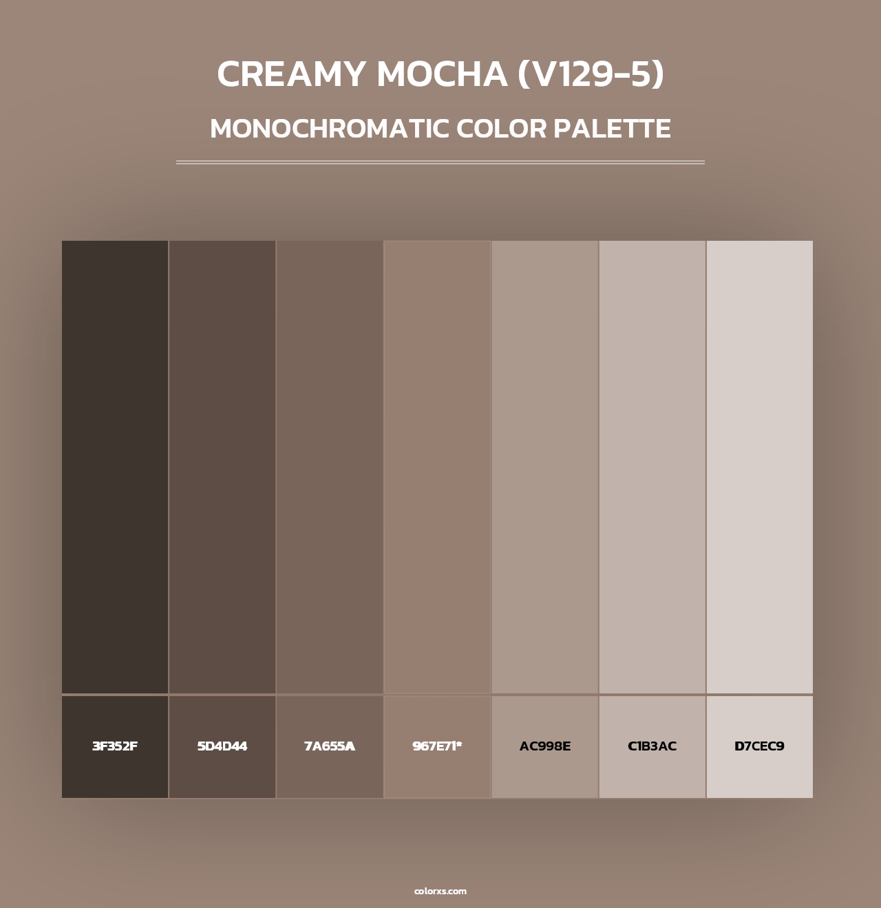 Creamy Mocha (V129-5) - Monochromatic Color Palette