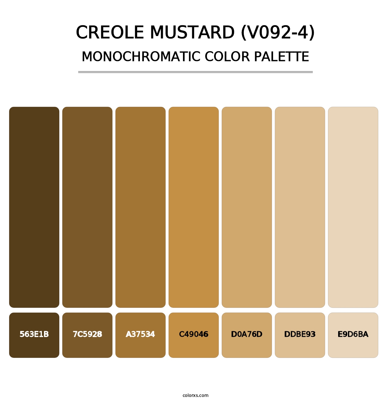Creole Mustard (V092-4) - Monochromatic Color Palette