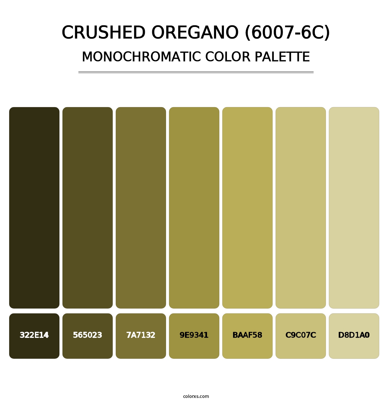 Crushed Oregano (6007-6C) - Monochromatic Color Palette
