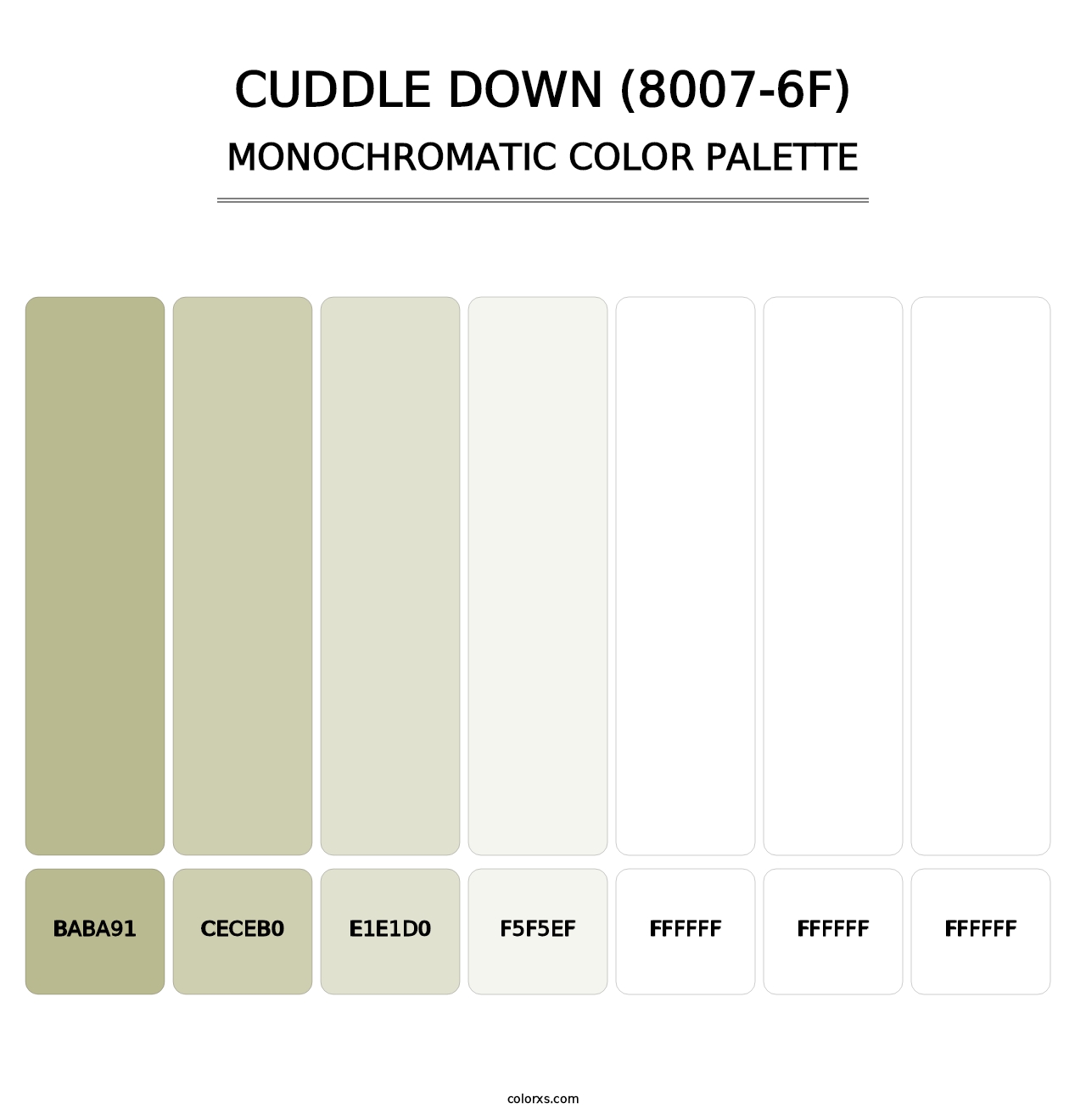 Cuddle Down (8007-6F) - Monochromatic Color Palette