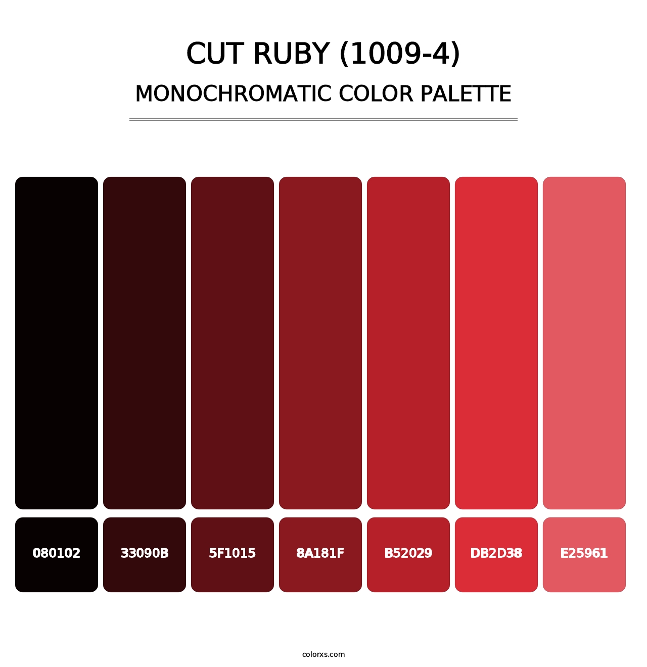 Cut Ruby (1009-4) - Monochromatic Color Palette