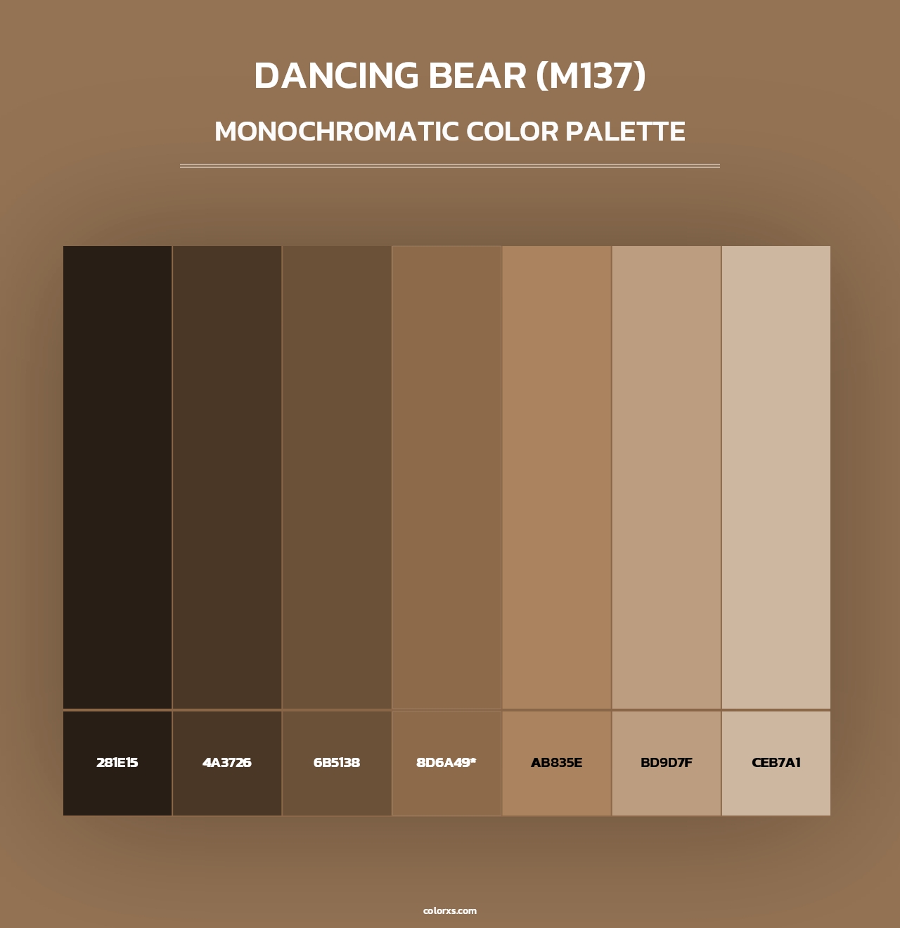 Dancing Bear (M137) - Monochromatic Color Palette