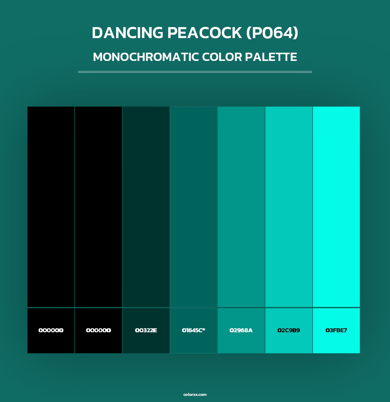 Dancing Peacock (P064) - Monochromatic Color Palette