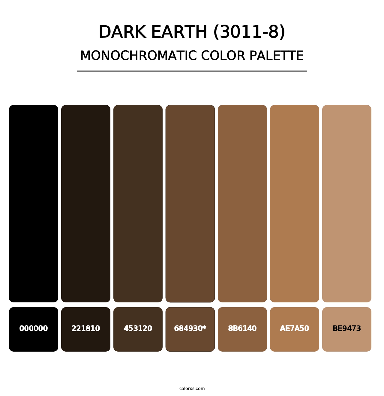 Dark Earth (3011-8) - Monochromatic Color Palette
