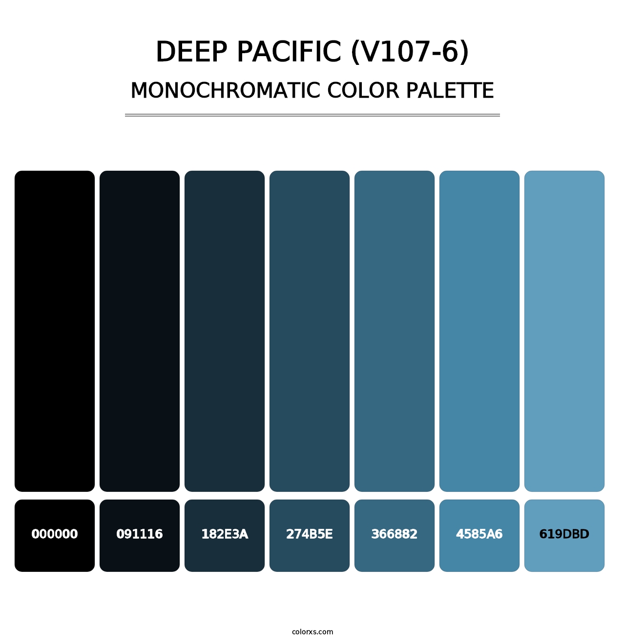 Deep Pacific (V107-6) - Monochromatic Color Palette