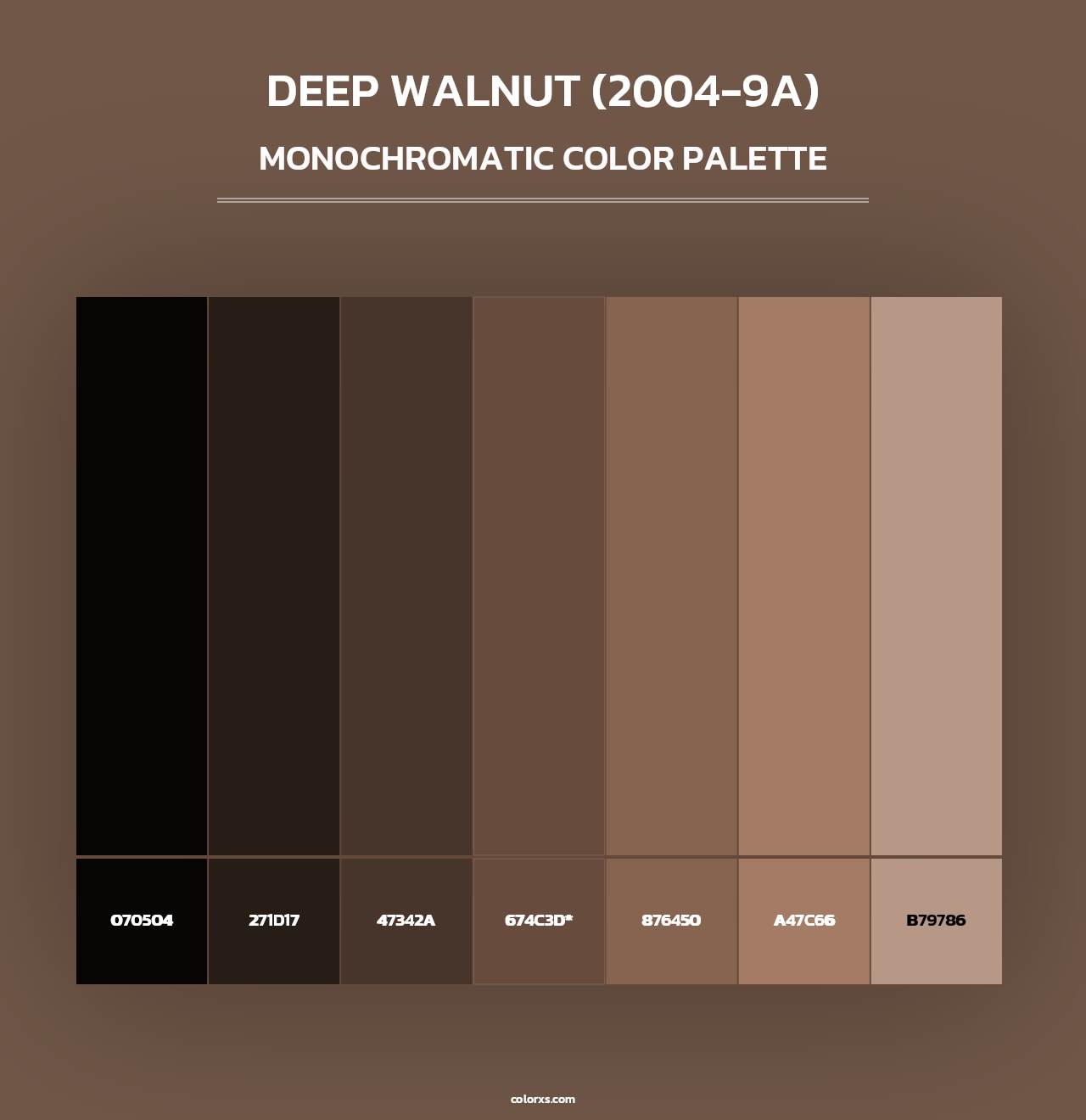 Deep Walnut (2004-9A) - Monochromatic Color Palette