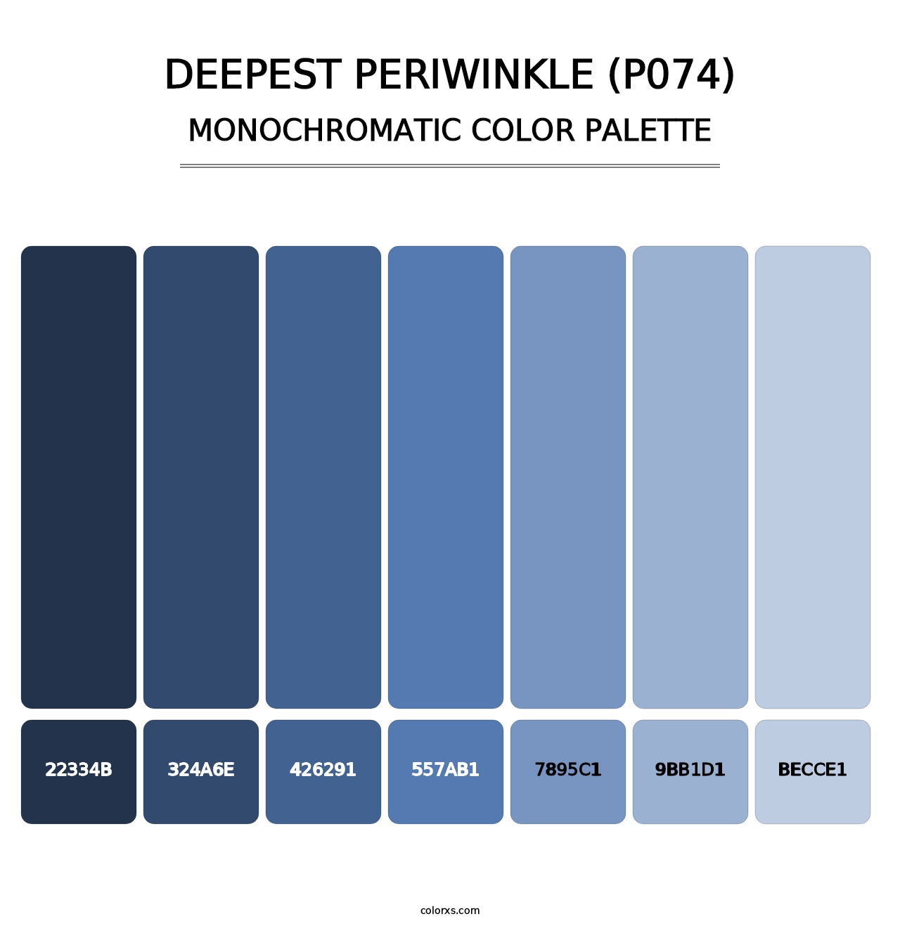 Deepest Periwinkle (P074) - Monochromatic Color Palette