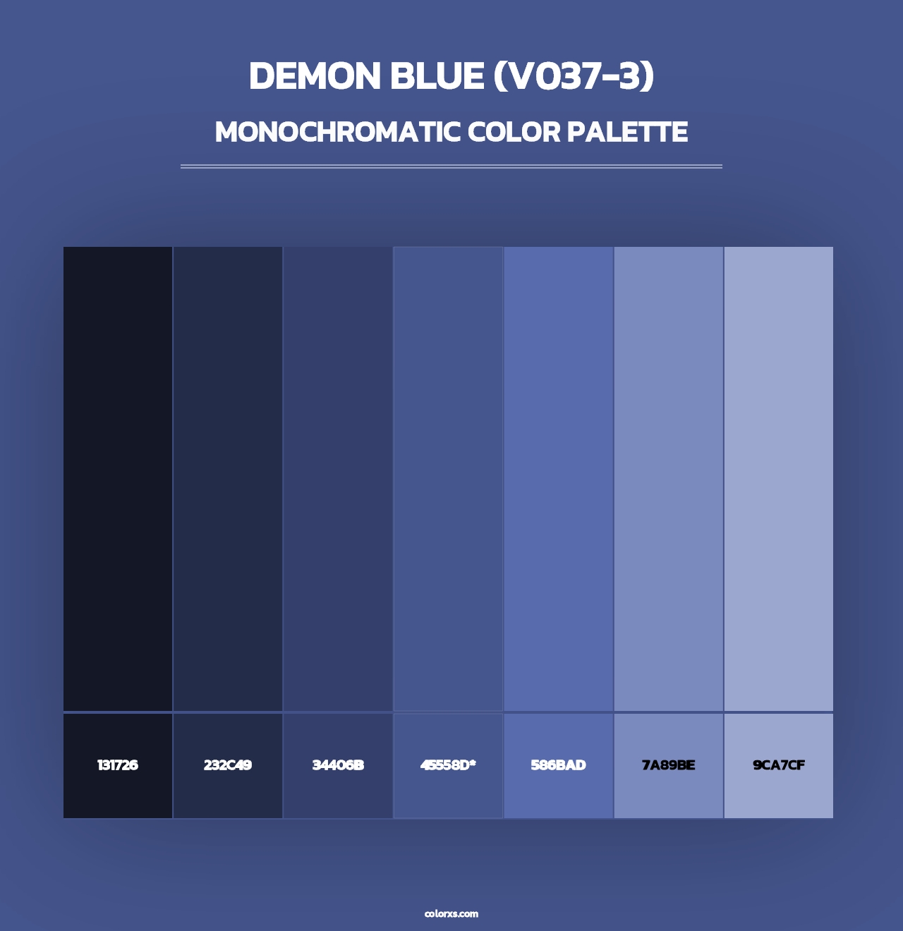 Demon Blue (V037-3) - Monochromatic Color Palette