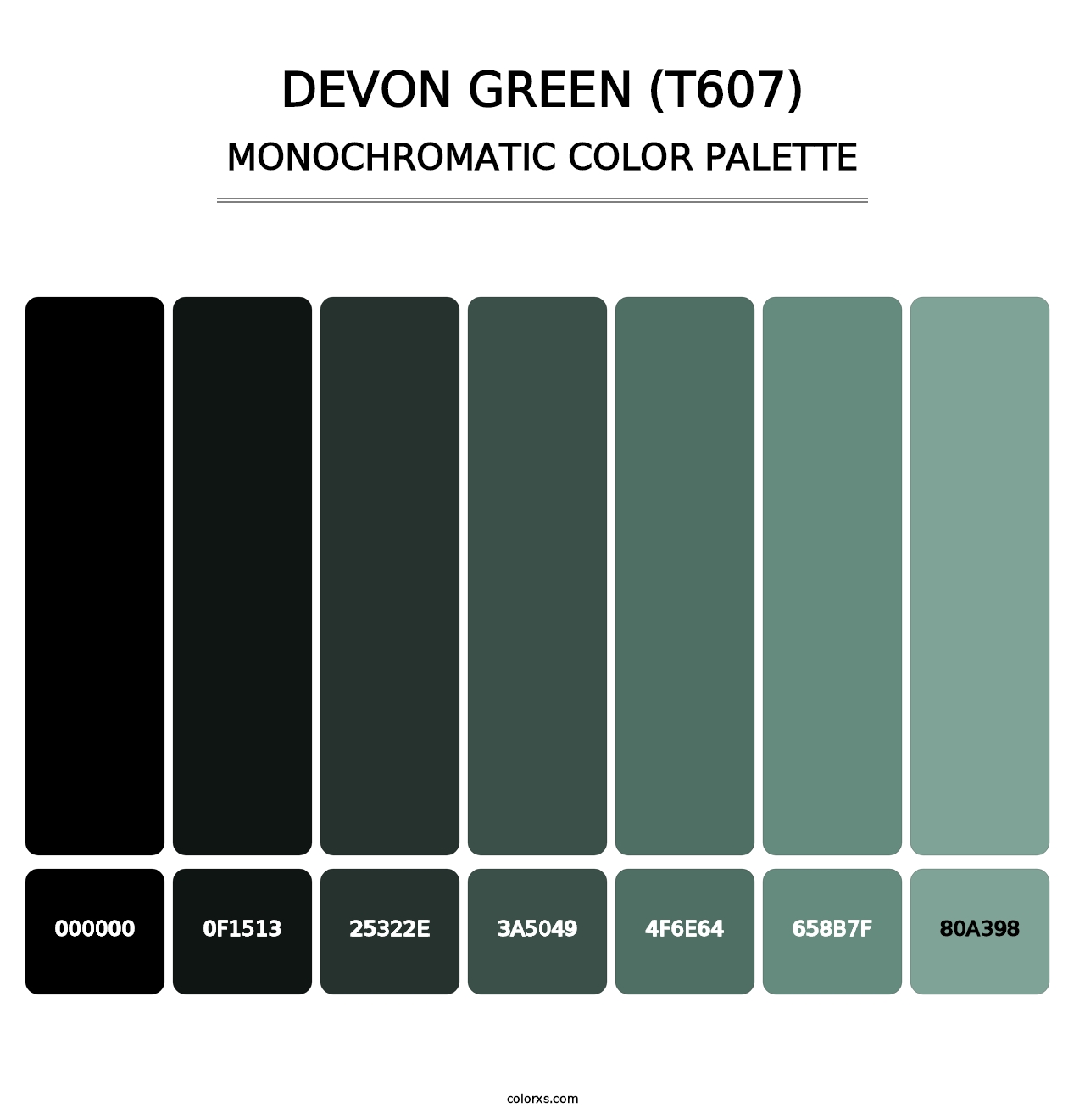 Devon Green (T607) - Monochromatic Color Palette