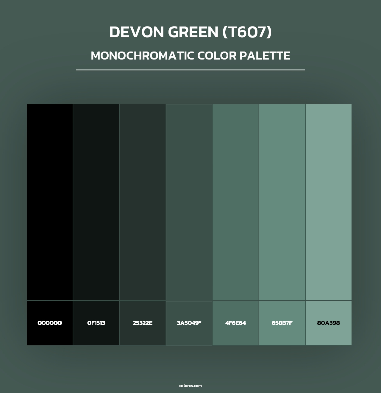 Devon Green (T607) - Monochromatic Color Palette