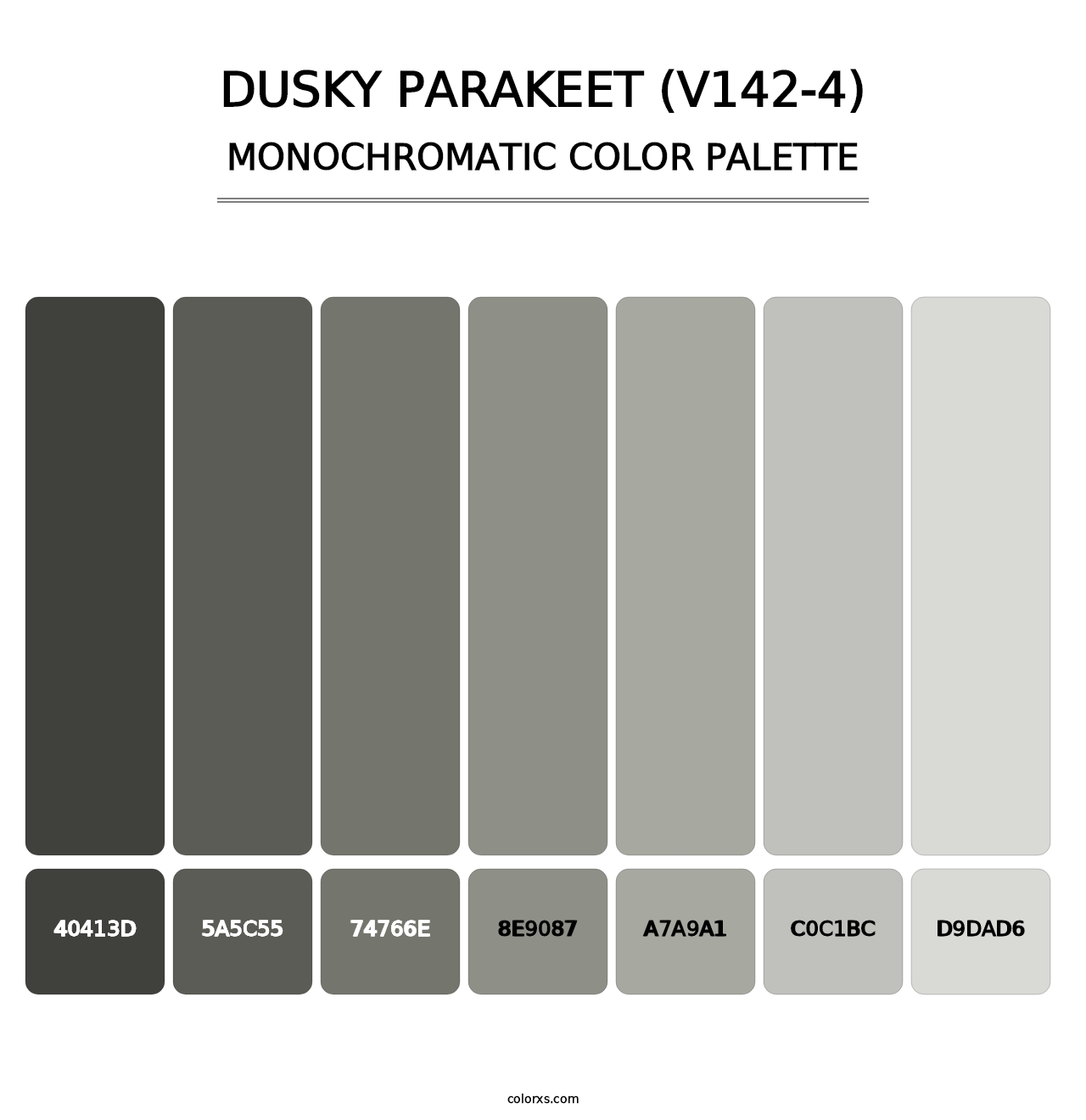 Dusky Parakeet (V142-4) - Monochromatic Color Palette