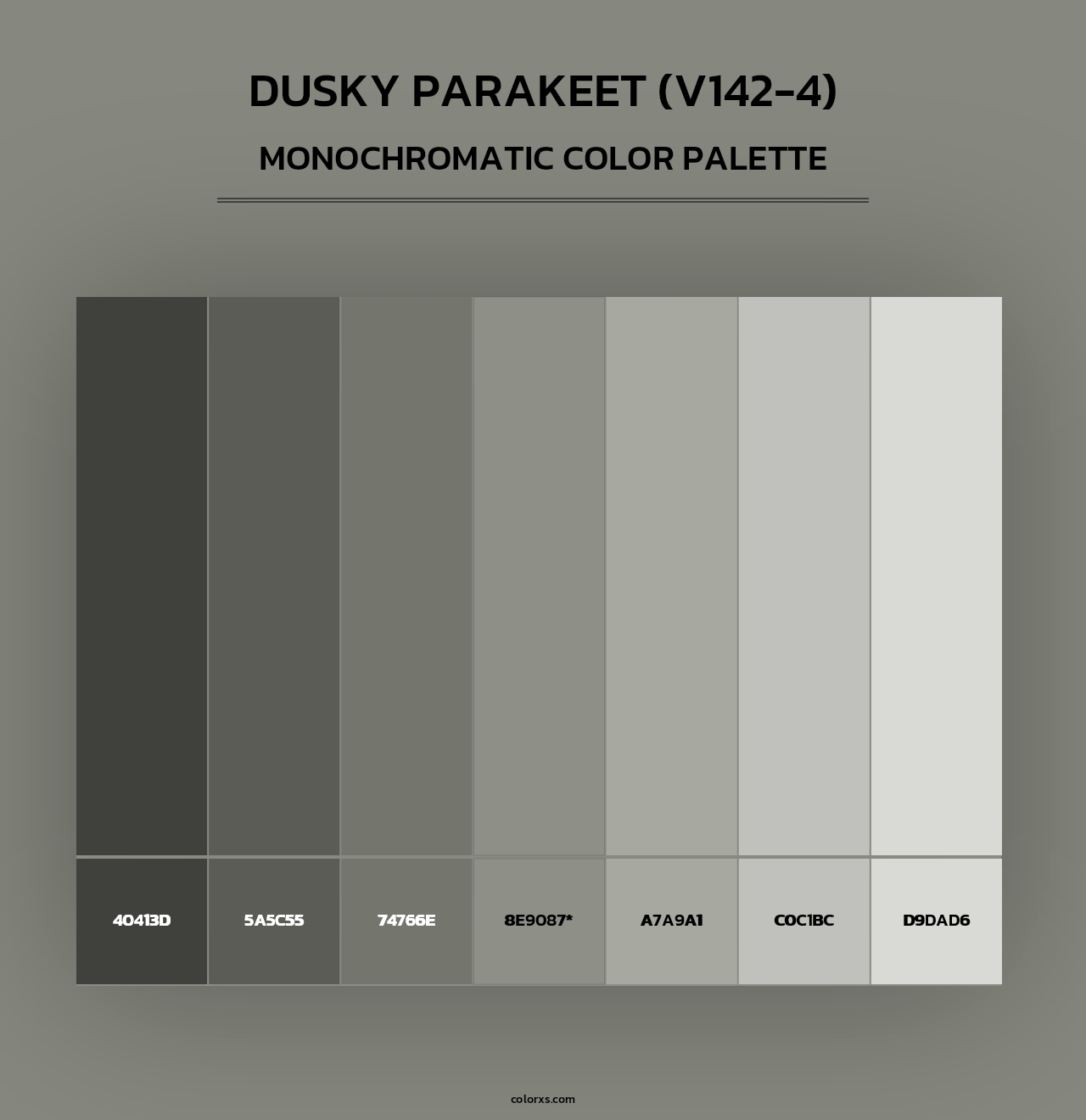 Dusky Parakeet (V142-4) - Monochromatic Color Palette