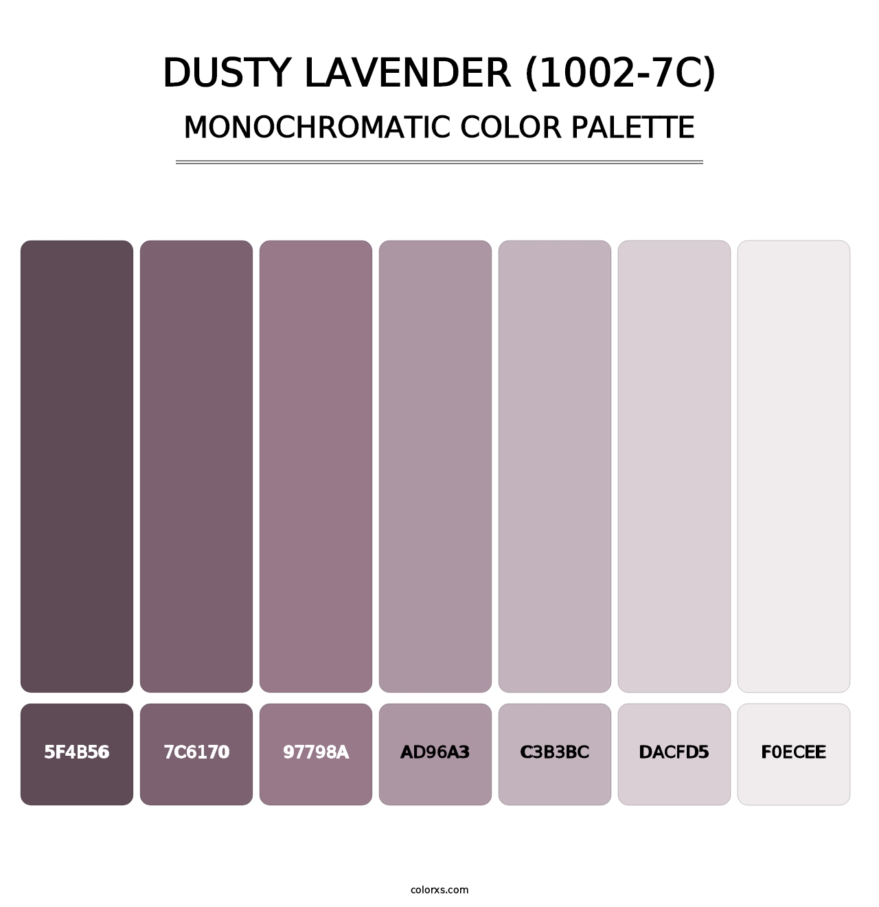 Dusty Lavender (1002-7C) - Monochromatic Color Palette