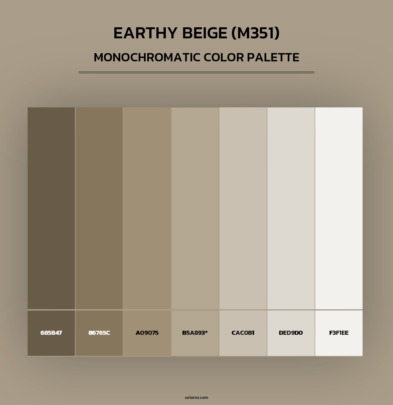 Earthy Beige (M351) - Monochromatic Color Palette