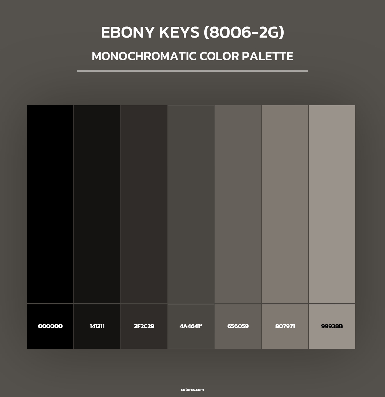 Ebony Keys (8006-2G) - Monochromatic Color Palette