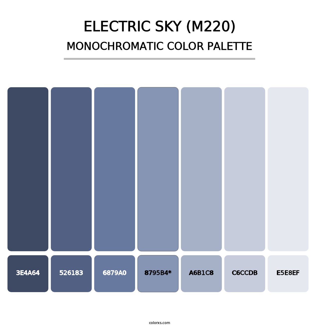 Electric Sky (M220) - Monochromatic Color Palette