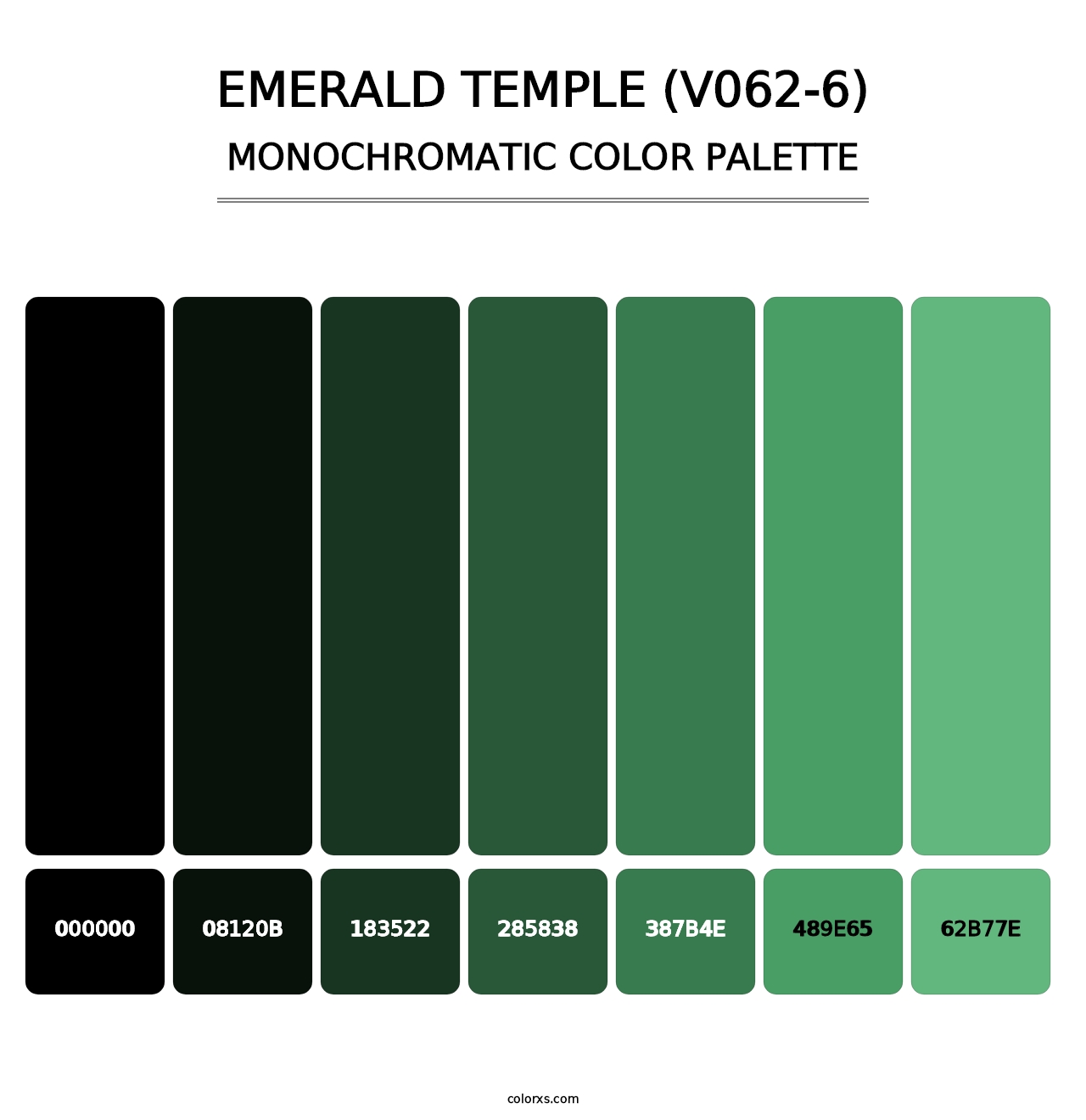 Emerald Temple (V062-6) - Monochromatic Color Palette