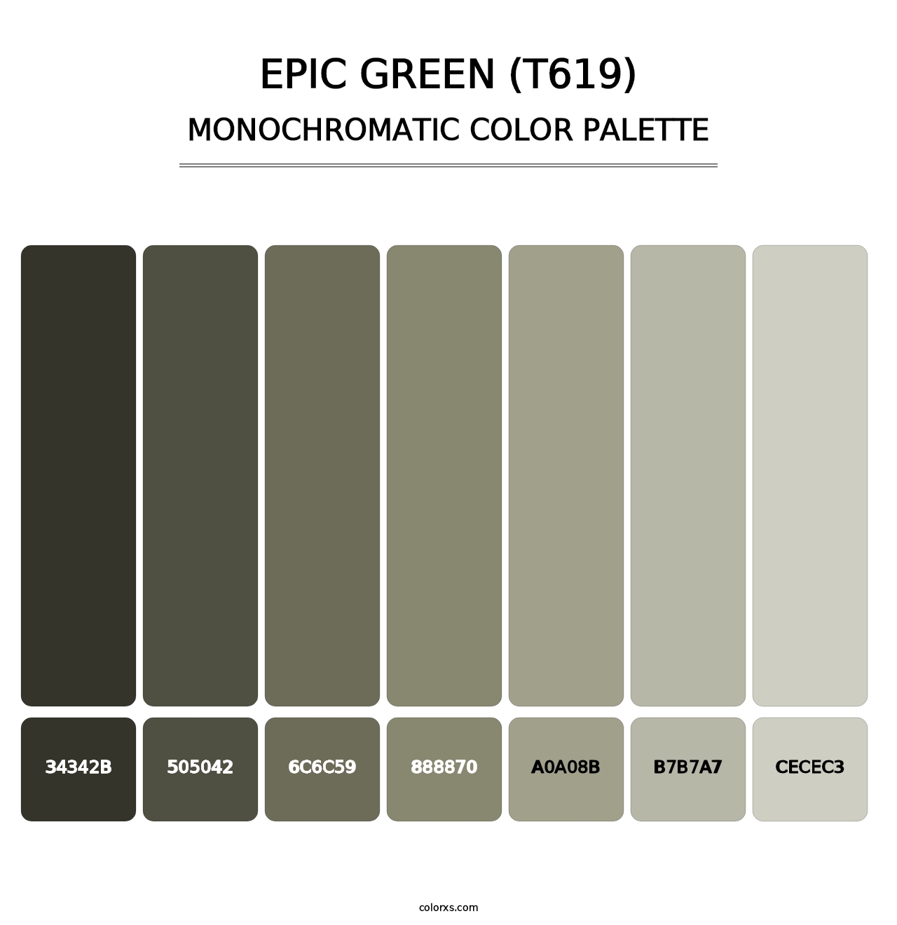 Epic Green (T619) - Monochromatic Color Palette