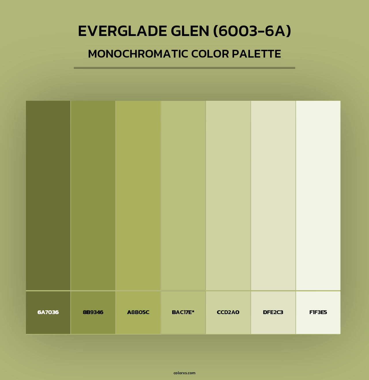 Everglade Glen (6003-6A) - Monochromatic Color Palette