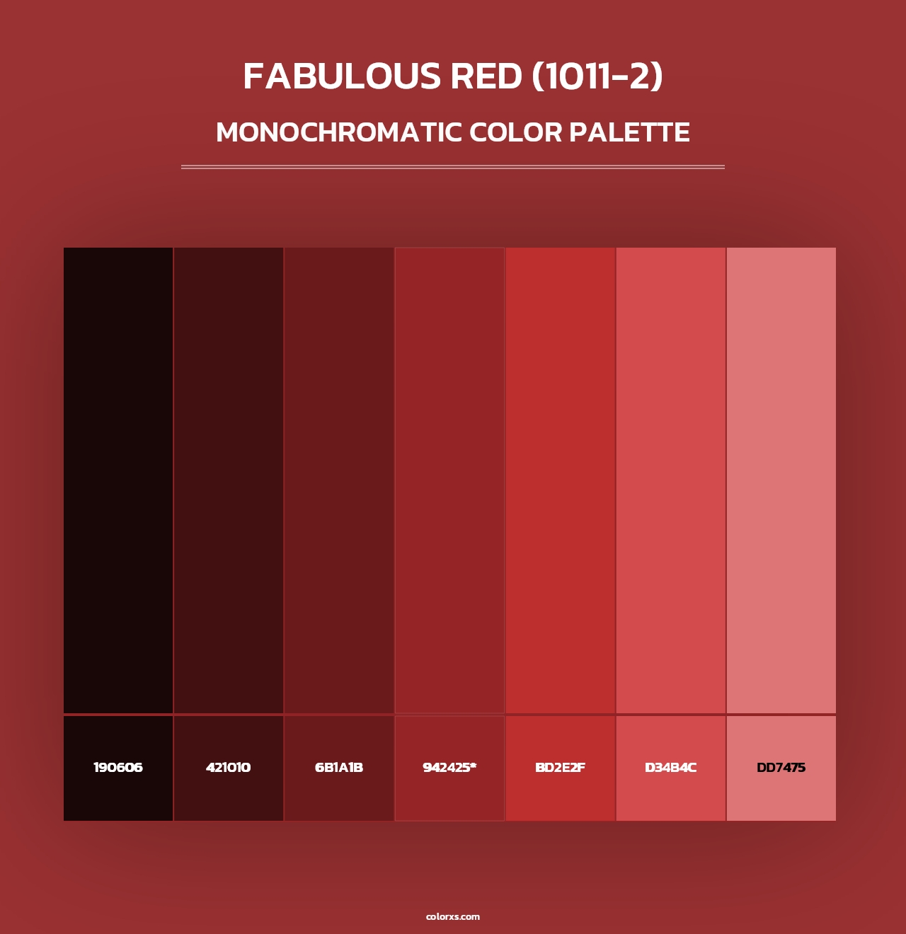 Fabulous Red (1011-2) - Monochromatic Color Palette