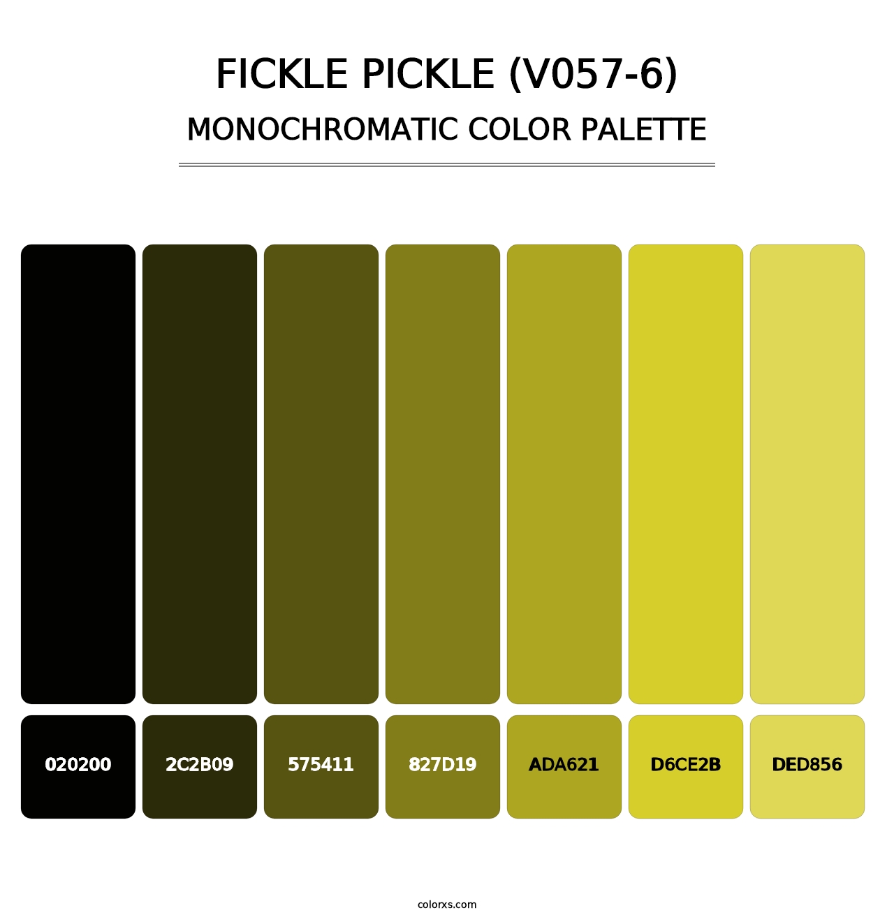 Fickle Pickle (V057-6) - Monochromatic Color Palette