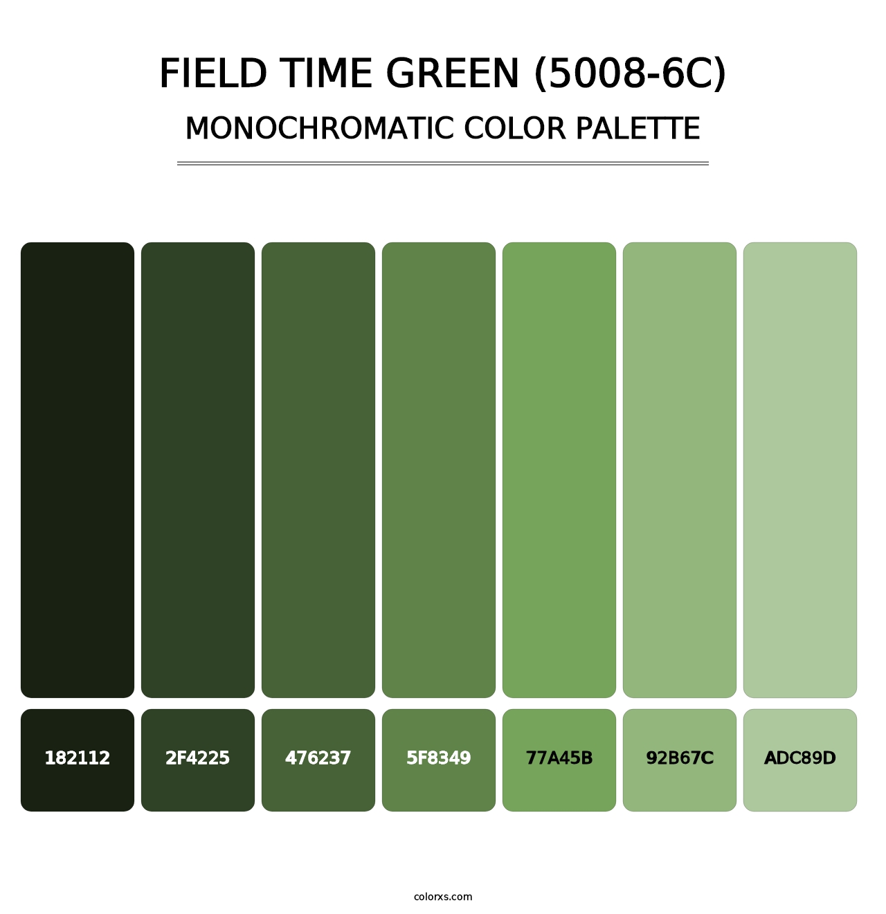 Field Time Green (5008-6C) - Monochromatic Color Palette