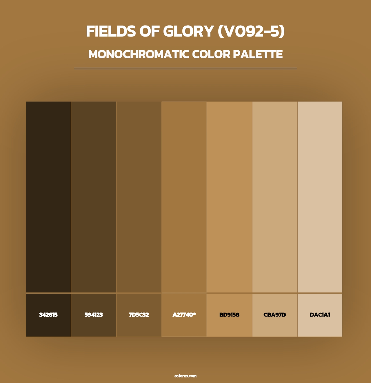 Fields of Glory (V092-5) - Monochromatic Color Palette