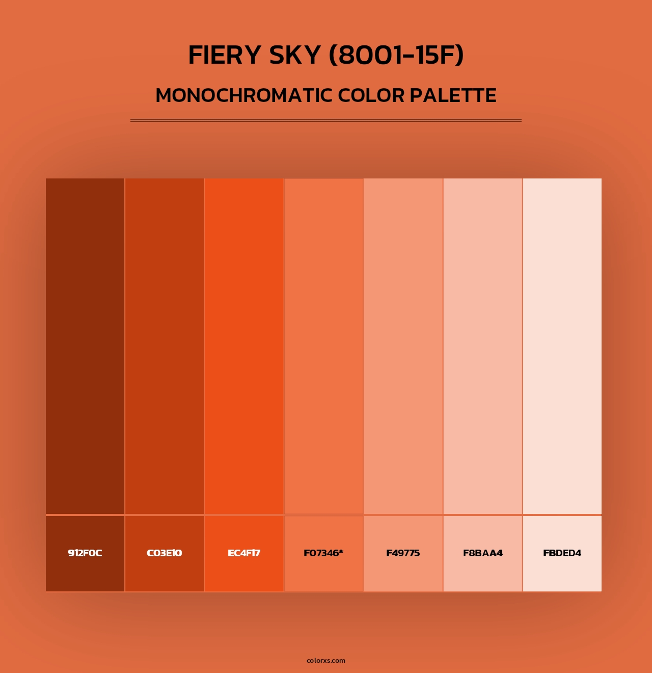 Fiery Sky (8001-15F) - Monochromatic Color Palette