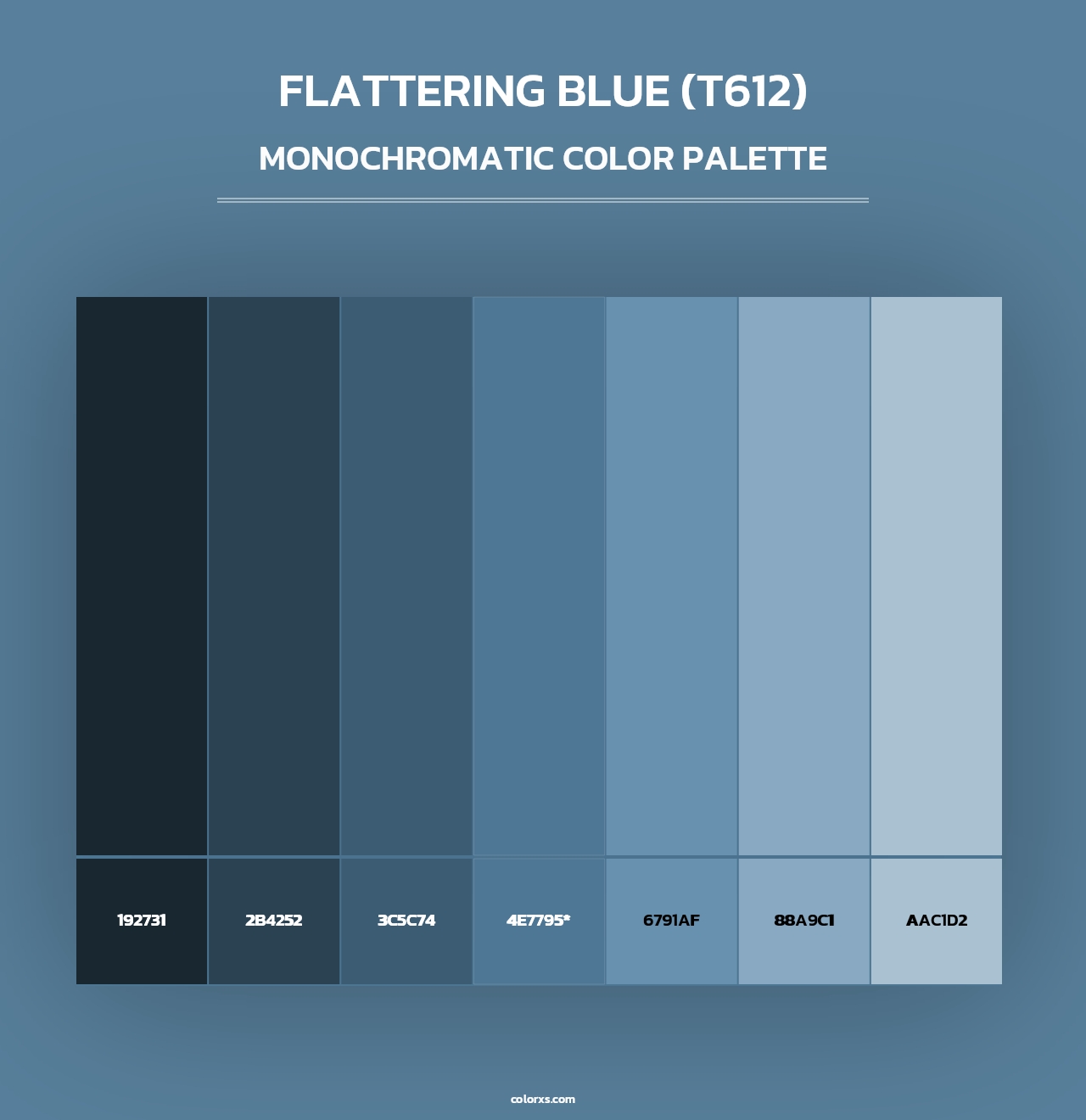 Flattering Blue (T612) - Monochromatic Color Palette