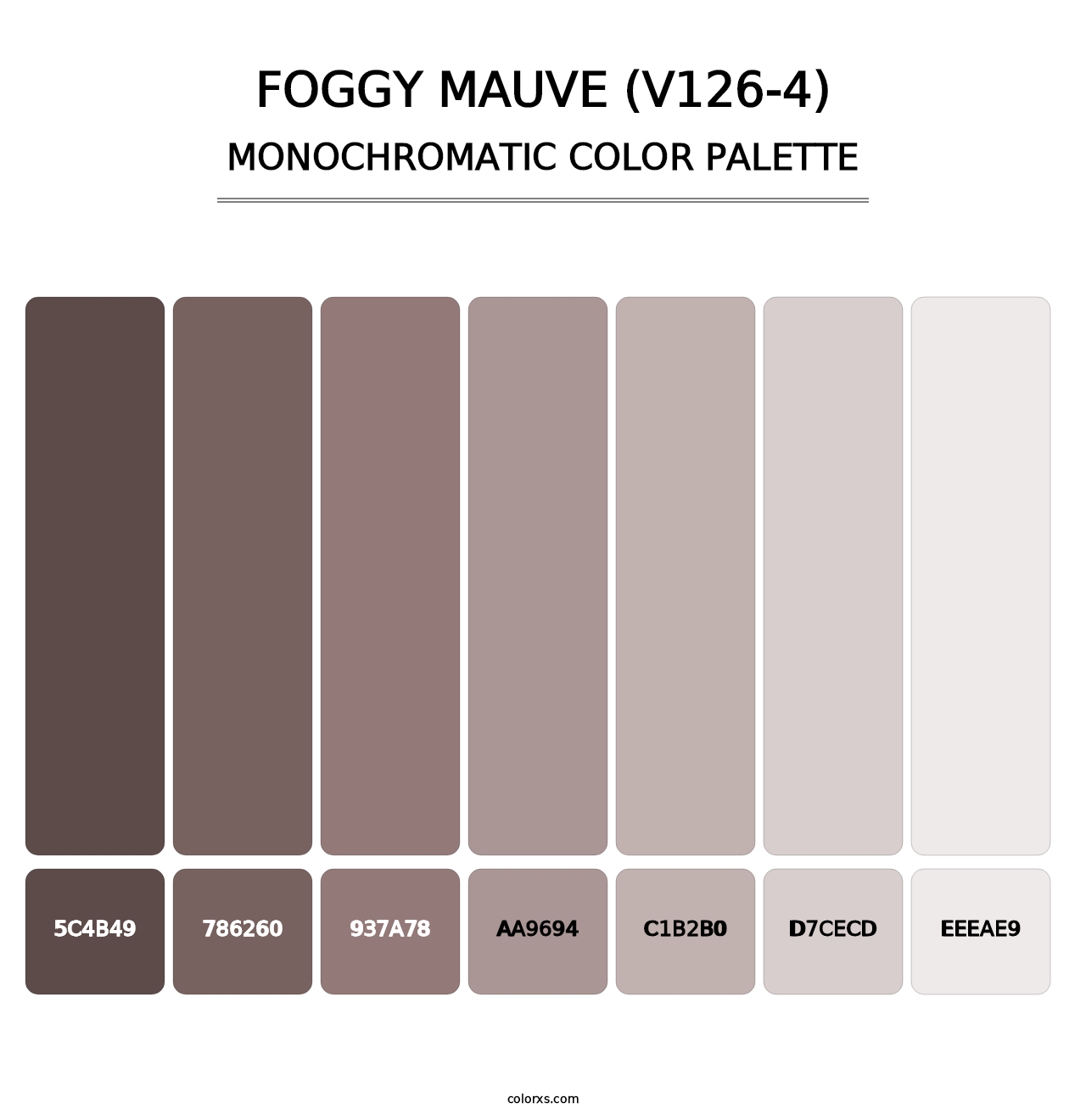 Foggy Mauve (V126-4) - Monochromatic Color Palette
