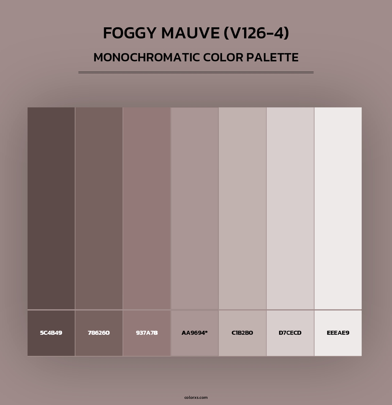 Foggy Mauve (V126-4) - Monochromatic Color Palette