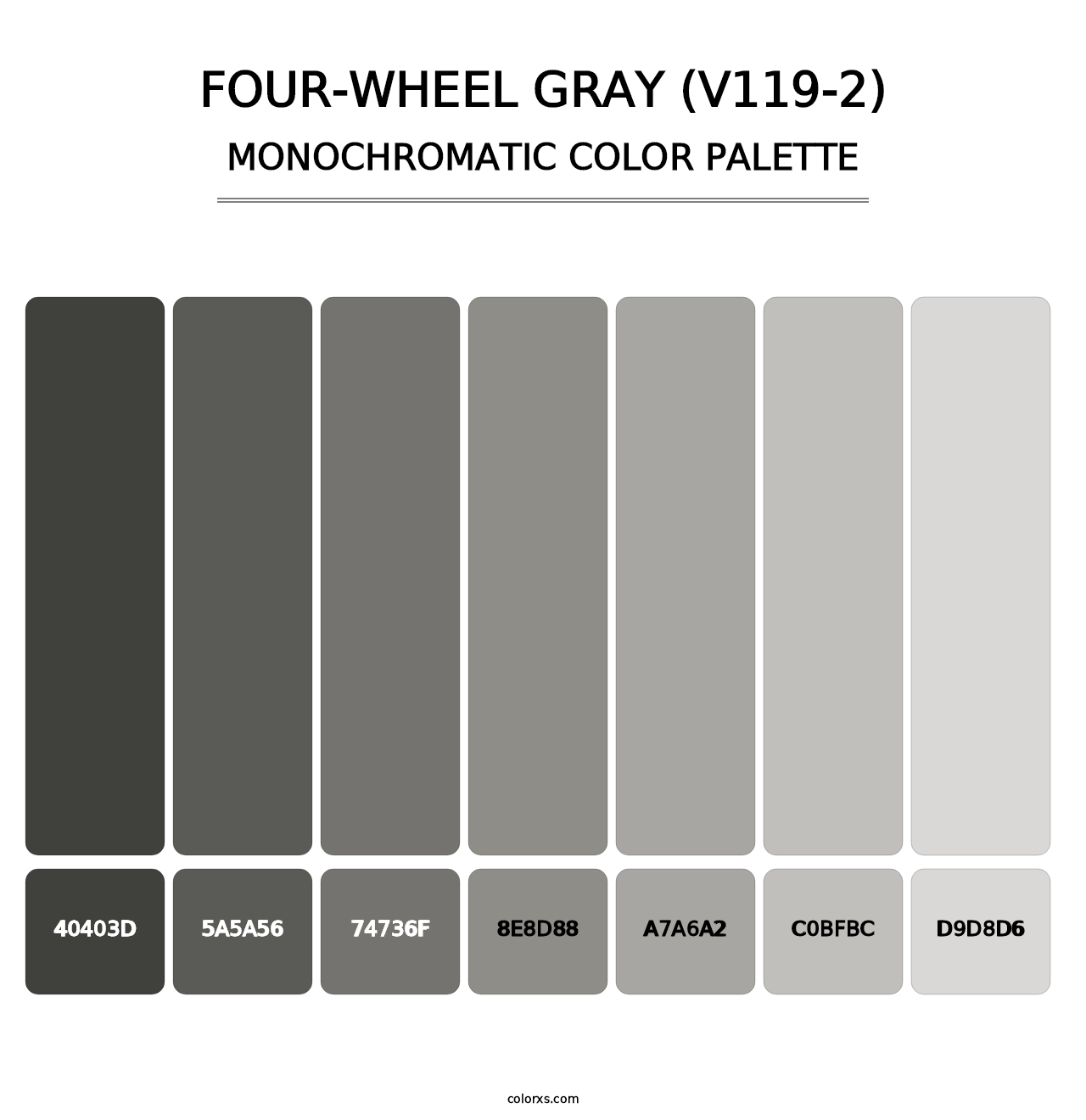 Four-Wheel Gray (V119-2) - Monochromatic Color Palette
