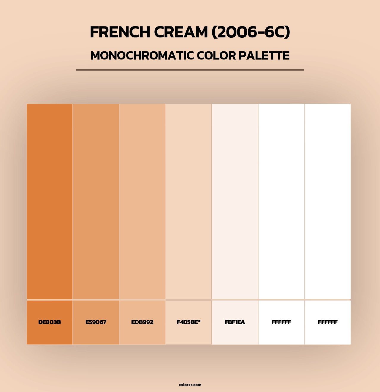 French Cream (2006-6C) - Monochromatic Color Palette