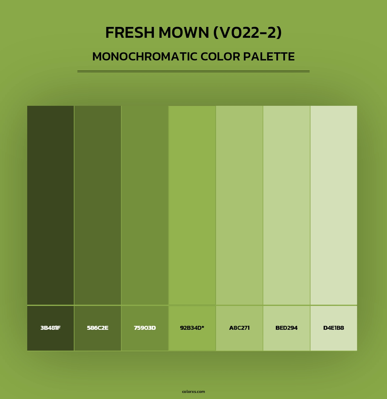 Fresh Mown (V022-2) - Monochromatic Color Palette