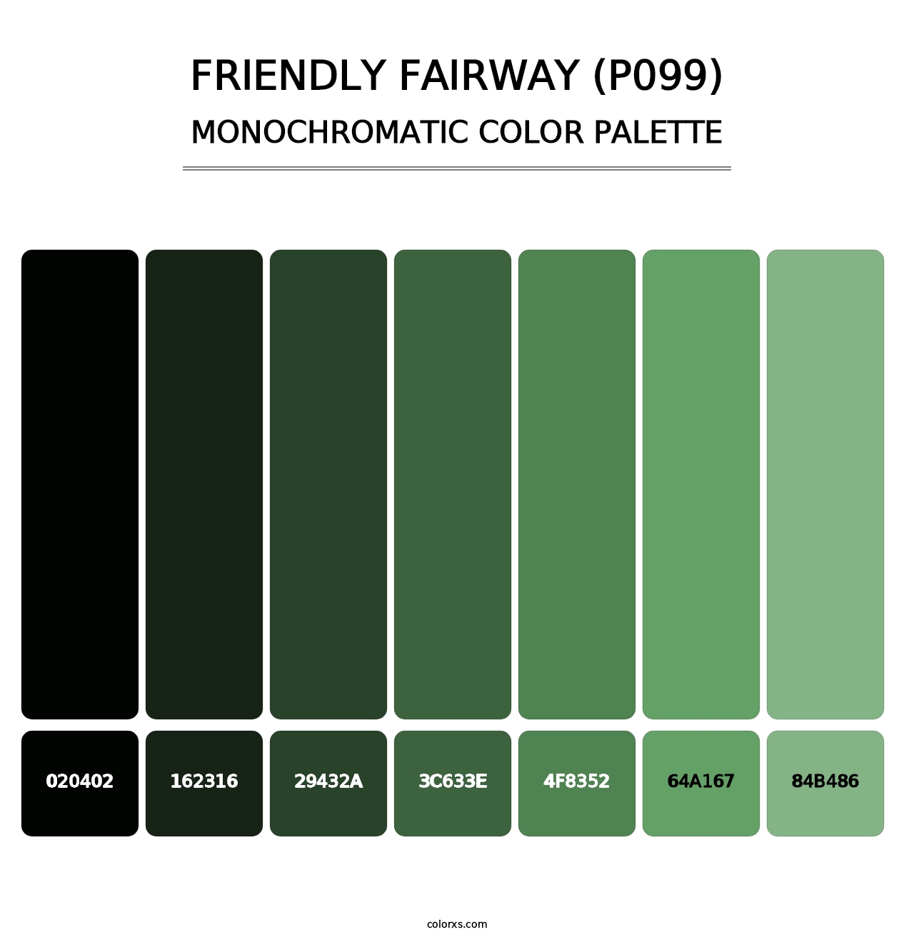 Friendly Fairway (P099) - Monochromatic Color Palette