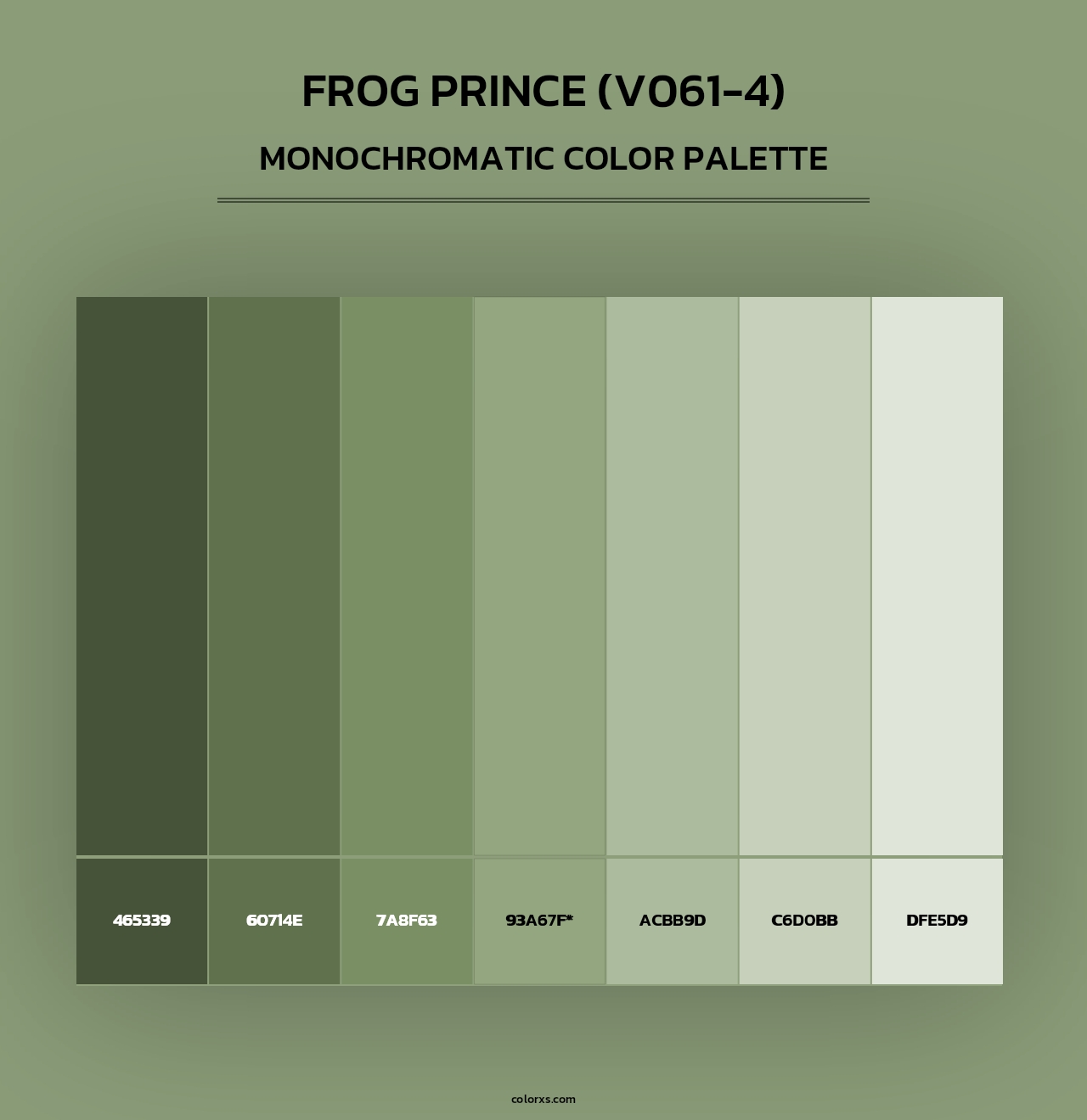 Frog Prince (V061-4) - Monochromatic Color Palette
