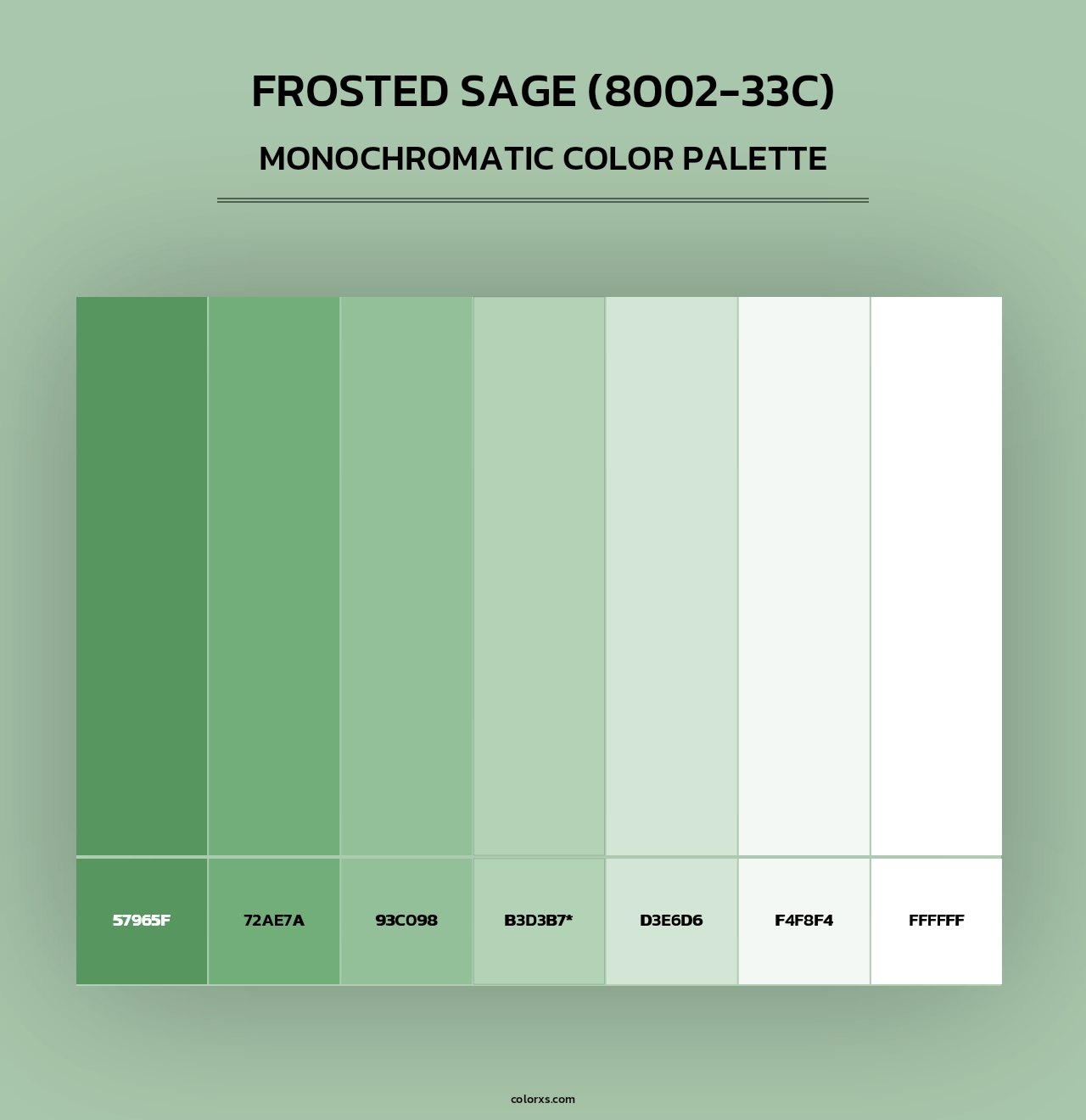 Frosted Sage (8002-33C) - Monochromatic Color Palette