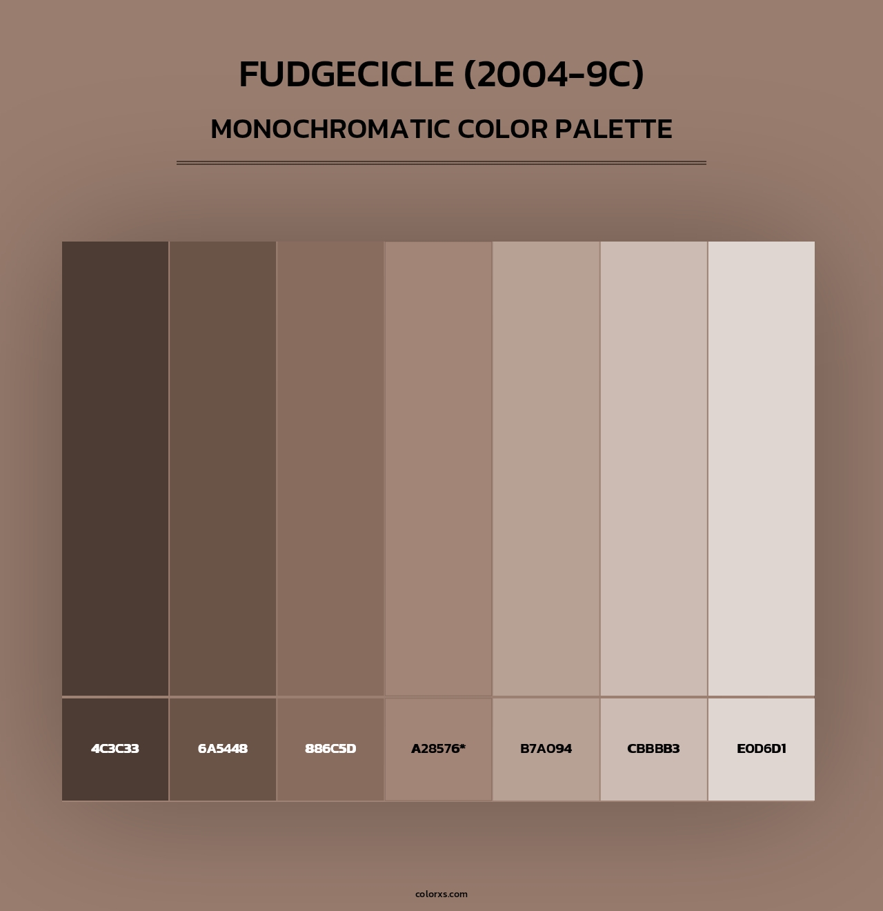Fudgecicle (2004-9C) - Monochromatic Color Palette