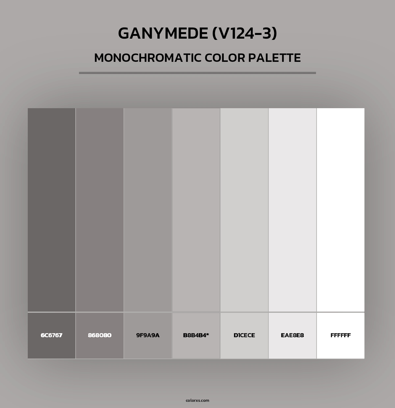 Ganymede (V124-3) - Monochromatic Color Palette