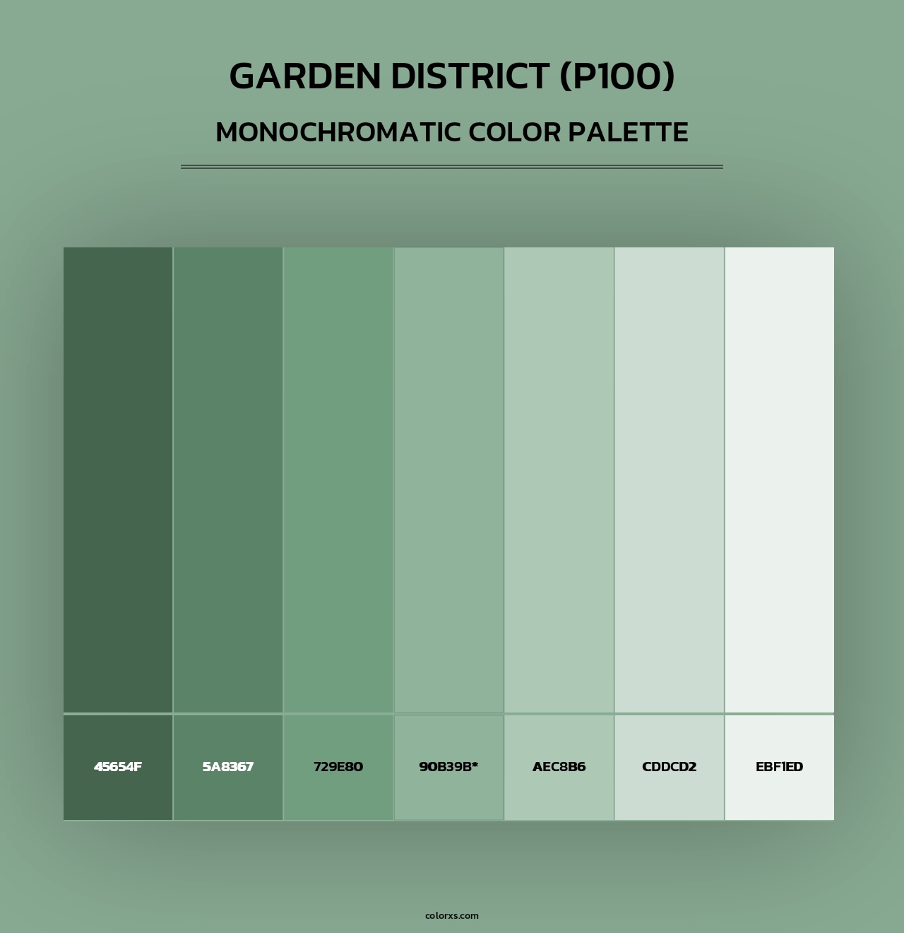 Garden District (P100) - Monochromatic Color Palette