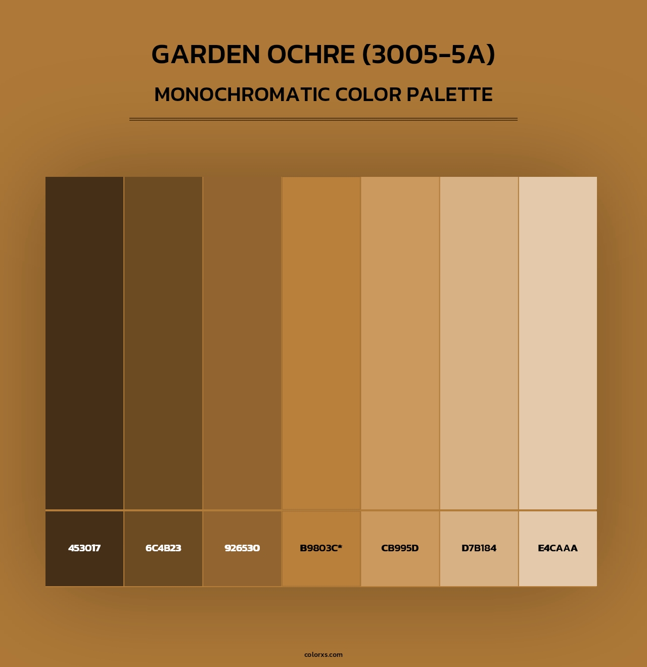 Garden Ochre (3005-5A) - Monochromatic Color Palette