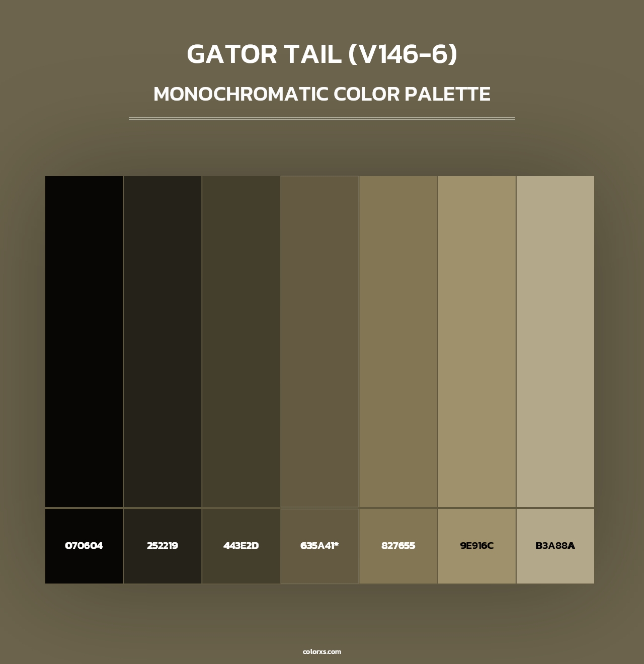Gator Tail (V146-6) - Monochromatic Color Palette