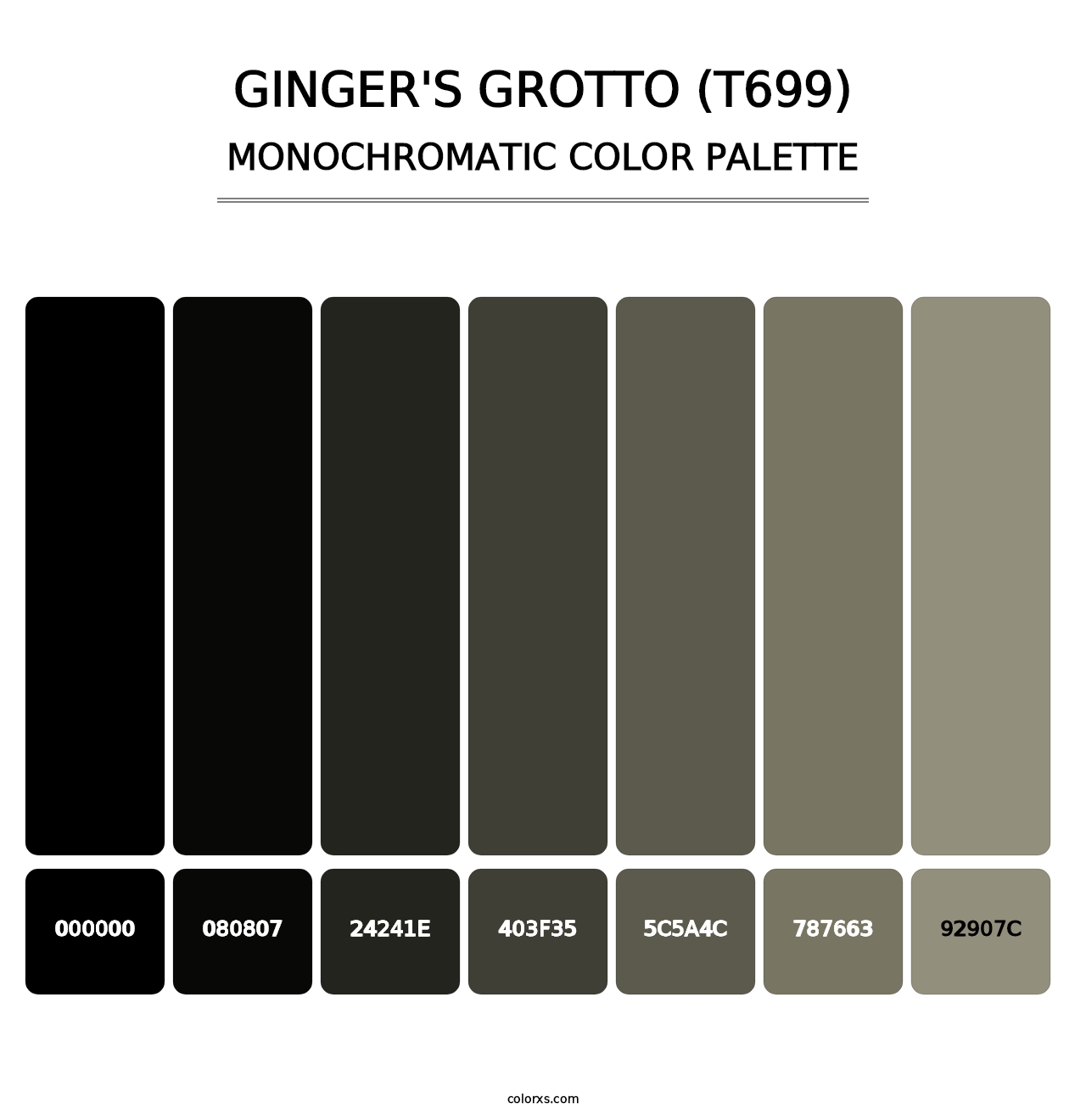 Ginger's Grotto (T699) - Monochromatic Color Palette