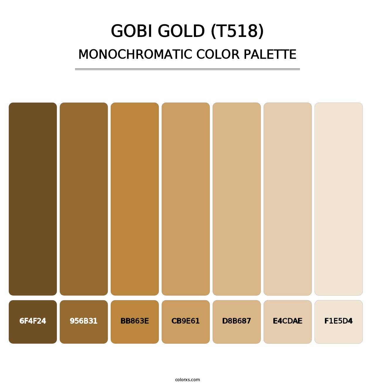 Gobi Gold (T518) - Monochromatic Color Palette