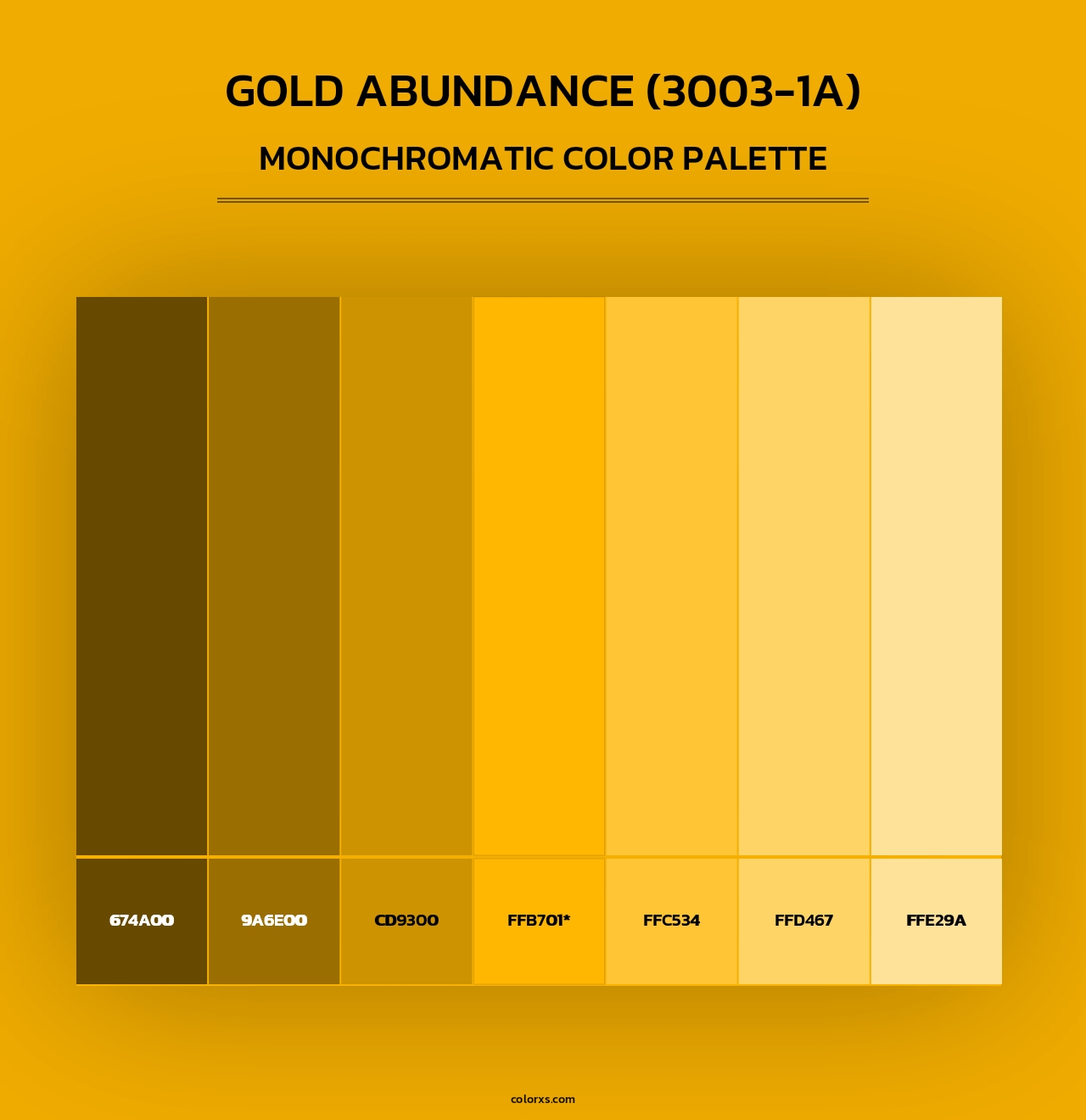 Gold Abundance (3003-1A) - Monochromatic Color Palette