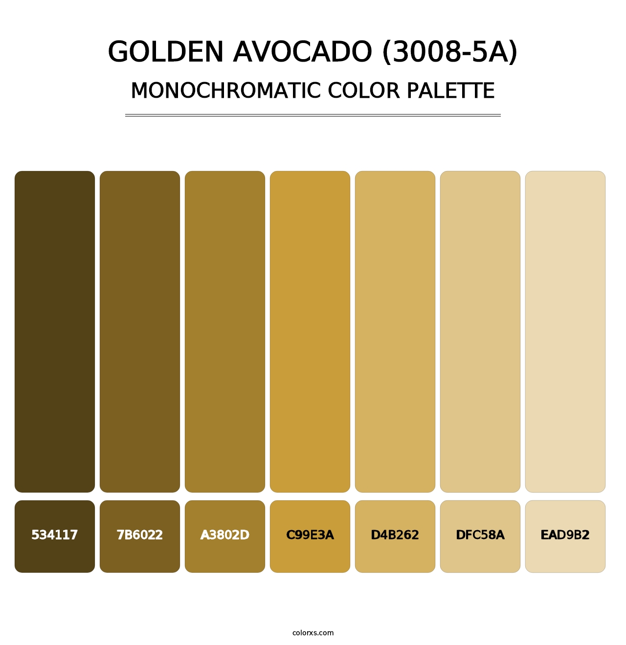 Golden Avocado (3008-5A) - Monochromatic Color Palette
