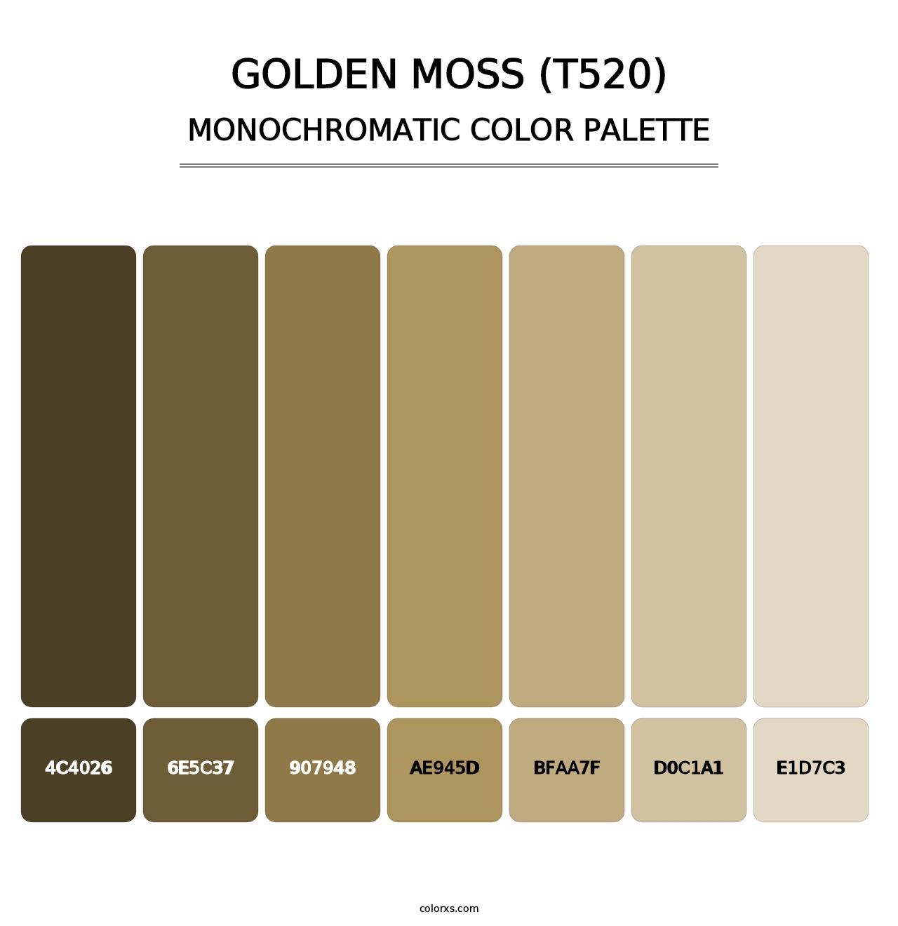 Golden Moss (T520) - Monochromatic Color Palette